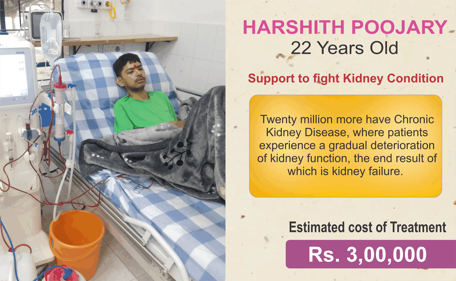 Urgent Medical Fund Appeal for Harshith Poojary 22 yr old  Fighting Serious Kidney Conditions